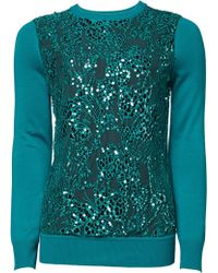 Matthew Williamson Embroidered Lace Knit Jumper - Lyst