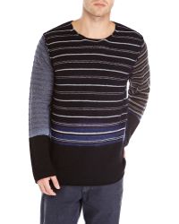 Comme Des Garçons Black Contrast Stripe Knit Sweater - Lyst