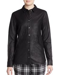 Equipment Audrey Leather Blouse - Lyst