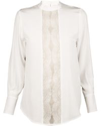 Lover Silk Keyhole Bodice Blouse - Lyst