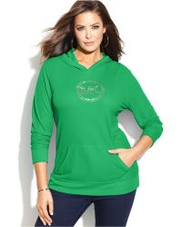 Michael Kors Michael Plus Waffle-Knit Hooded Logo Tee - Lyst