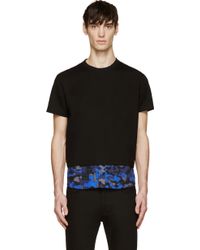 Markus Lupfer Black And Blue Camo Layered T_Shirt - Lyst