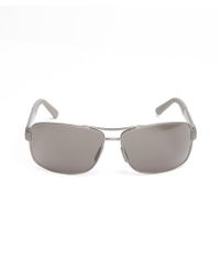 Gucci Silver 63Mm Modified Aviators - Lyst