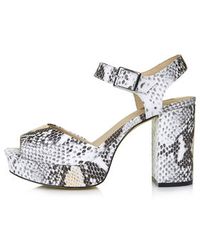 Topshop Limbo Snake-Effect Platform Sandals - Lyst