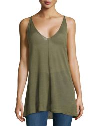 Donna Karan New York V-Neck Linen-Cashmere Tank - Lyst