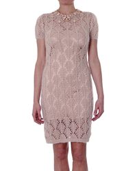 Ermanno Scervino Dress In Mohair Blend With Crystals - Lyst