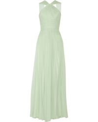 Elie Saab Pleated Silk-Chiffon Gown - Lyst
