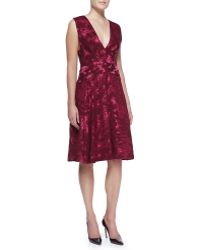 J. Mendel Sleeveless V-Neck Jacquard Dress - Lyst