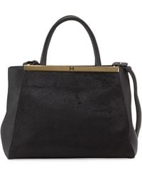 Halston Heritage Semi-constructed Leather Satchel - Lyst