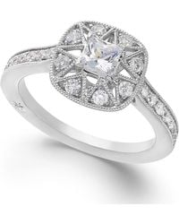 Marchesa Certified Diamond Engagement Ring In 18K White Gold (7/8 Ct. T.W.) - Lyst