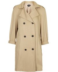 Topshop Petite Split Back Duster Coat - Lyst