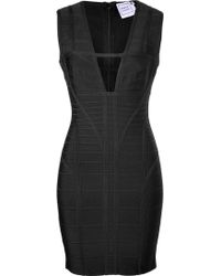 Hervé Léger Open Neck Bandage Dress - Lyst