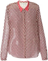 Forte Forte Geometric Print Sheer Blouse - Lyst