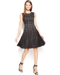 Calvin Klein Sleeveless Laser-Cutout A-Line Dress - Lyst