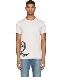 McQ by Alexander McQueen Tan Logo T_Shirt - Lyst