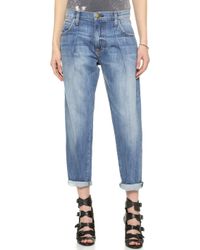 Current/Elliott Goldminer Pleated Boyfriend Jeans - Tulsa - Lyst