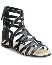 B Brian Atwood Alcarra Leather Strappy Sandals - Lyst