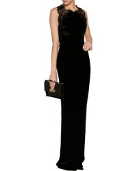 Marchesa Velvet Embellished Gown - Lyst