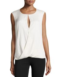 Halston Heritage Twist-Hem Combo Top - Lyst