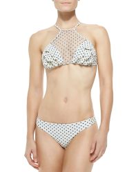 Zimmermann Ceramic Halter Frill Bikini Set - Lyst