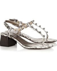 Lanvin Studded Elaphe Sandals - Lyst