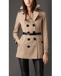 Burberry Cotton Gabardine Trench Coat - Lyst