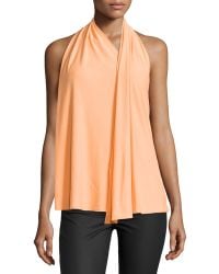 Halston Heritage Draped Scarf Halter Top - Lyst