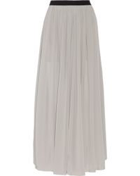Enza Costa Pleated Chiffon Maxi Skirt - Lyst
