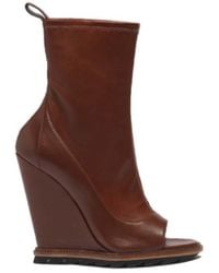 Camilla Skovgaard Wedge Open Toe Bootie In Brown - Lyst