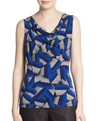 Calvin Klein Printed Drape-Neck Camisole - Lyst