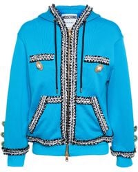 Moschino Hooded Sweatshirt With Bouclé Trim - Lyst