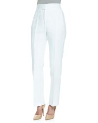 L'Wren Scott Textured High-Waist Slim-Leg Trousers - Lyst