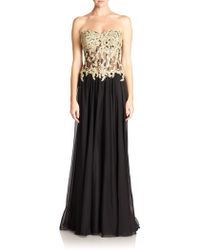 la femme embroidered lace gown