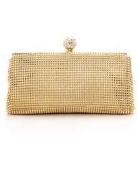 Whiting & Davis Crystal Ball Clutch - Gold - Lyst