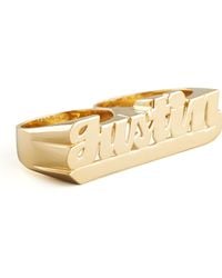 Jennifer Zeuner Double-Finger 18K Gold Vermeil Cursive Name Ring (Stylist Pick! ) - Lyst