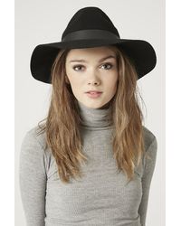 Topshop Wide Brim Pu Fedora Hat - Lyst