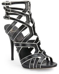 B Brian Atwood Carbinia Leather Strappy Sandals - Lyst