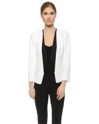 Narciso Rodriguez Collarless Blazer - White/Black - Lyst