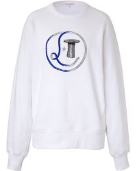 Olympia Le-Tan Embroidered Cotton Ribbon Sweatshirt - Lyst