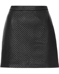Topshop Petite Pu Stitch Mini Skirt - Lyst