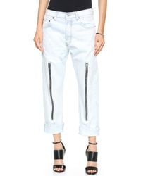 McQ by Alexander McQueen Zipped Boyfriend Jeans - Acid Wash - Lyst