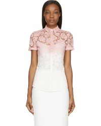 Burberry Prorsum Pink Dgrad Lace Blouse - Lyst