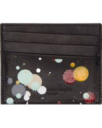 Maison Martin Margiela Black Paint Splatter Card Holder - Lyst