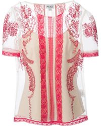 Alice By Temperley Embroidered Sheer Top - Lyst