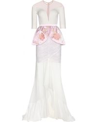 Alessandra Rich Silk And Lace Gown - Lyst
