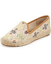 Tory Burch Biarritz Printed Canvas Espadrille Flat - Lyst