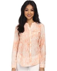 Calvin Klein Jeans Split Front Printed Button Through - Lyst