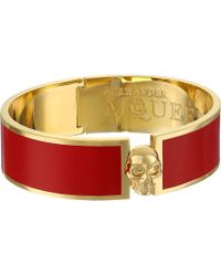 Alexander McQueen Skull Button Enamel Cuff 19Mm - Lyst