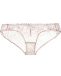Agent Provocateur Bethanie Embroidered Tulle Briefs - Lyst
