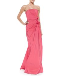 Carolina Herrera Strapless Ruched-Waist Gown - Lyst